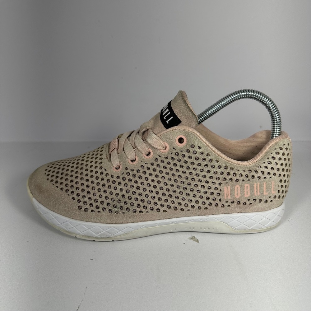 Nobull Suede Trainer Low Light‎ Pink White Women's Size 8